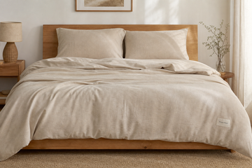 Dream drape oatmeal washed cotton bedding hero image