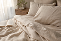 Dream drape oatmeal washed cotton bedding lifestyle image
