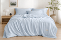 Dream drape glacier blue lyocell cooling bedding hero image