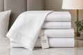 Dream drape white cotton sateen hotel bedding folded product image