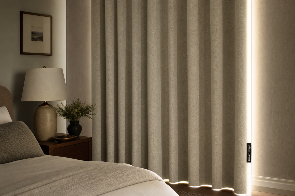 Dream drape cream chenille blackout curtain lifestyle image