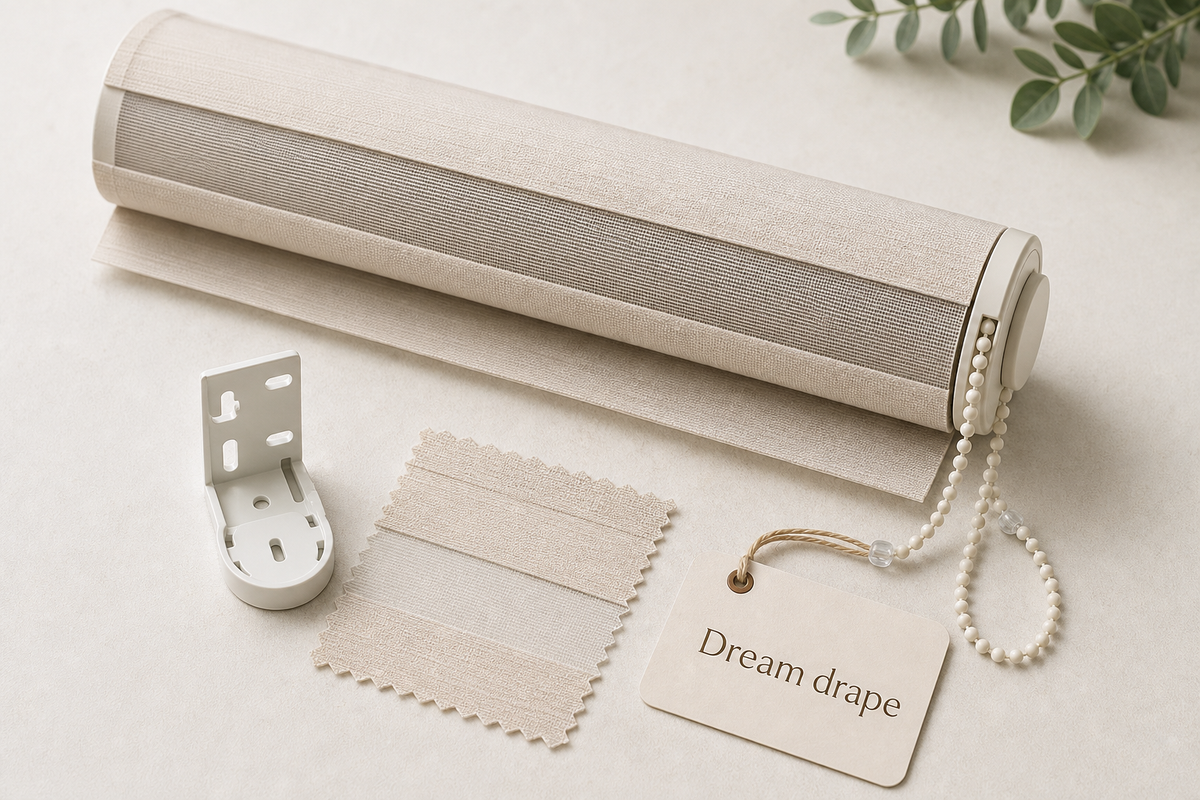 Dream drape Shangri-La soft sheer blind product kit image