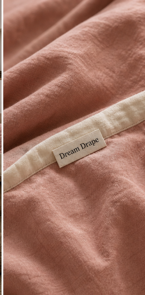 Dream drape Washed Cotton Bedding detail with logo