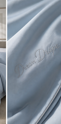 Dream drape Tencel Summer Bedding detail with logo